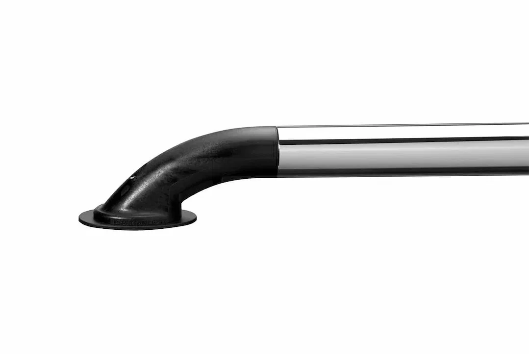 79859 – PUTCO Bed Side Rail, Direct Fit Stake Pocket Mount Black Injection Molded Nylon Stanchion Chrome With Polishe...